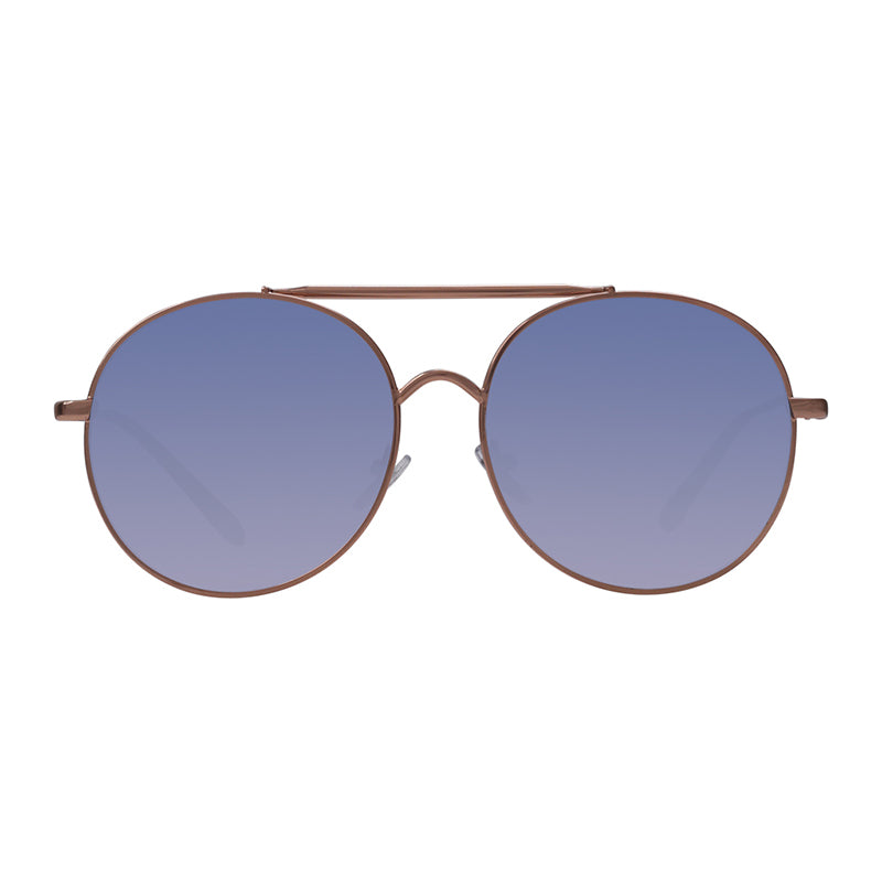 Robin Ruth Blies Sunglasses with gold frame and blue lens